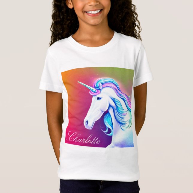Camiseta de diseño de IA de Unicornio blanco (Anverso)