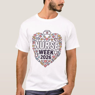 Camiseta de diseño de iconos de enfermería del cor