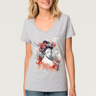 Camiseta de diseño de impresión de Geisha