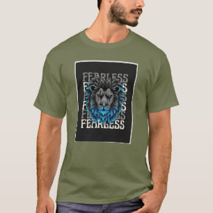 Camiseta de diseño de león sin miedo