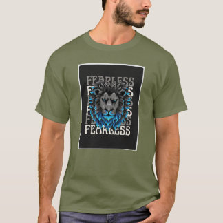 Camiseta de diseño de león sin miedo