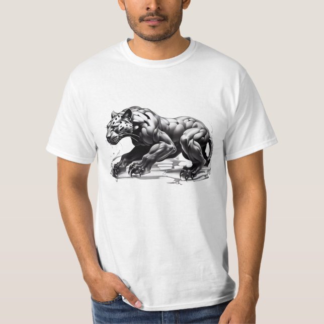 Camiseta de diseño de leopardo negro habla enojado (Anverso)