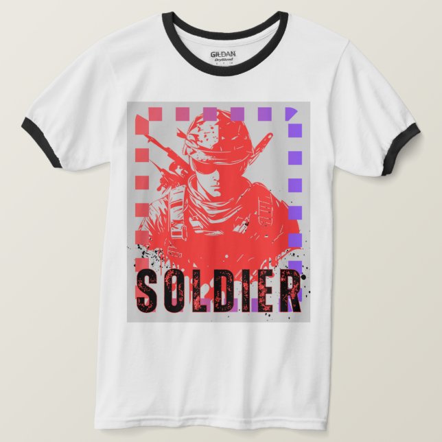 Camiseta de diseño de líneas de soldadura artístic (Anverso del diseño)