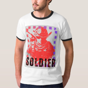 Camiseta de diseño de líneas de soldadura artístic