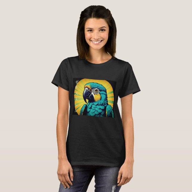 Camiseta de diseño de loro para mujeres (Anverso completo)