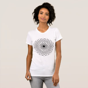 Camiseta de diseño de Mandala alineada en negro