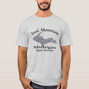 Camiseta de diseño de Mapa de Hierro en Michigan