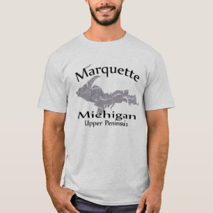 Camiseta de diseño de Mapa de Márqueta Michigan