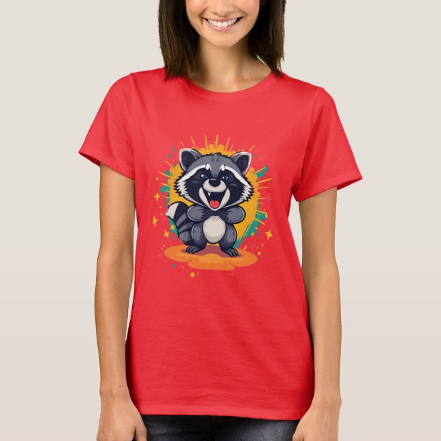camiseta de diseño de mapache 3 (Anverso)