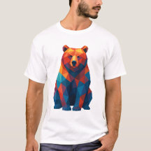 Camiseta de diseño de oso geométrico