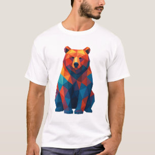 Camiseta de diseño de oso geométrico