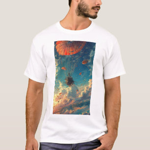 Camiseta de diseño de paracaídas en mal funcionami