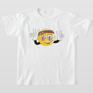 Camiseta de diseño de paz de Emoji retro divertida