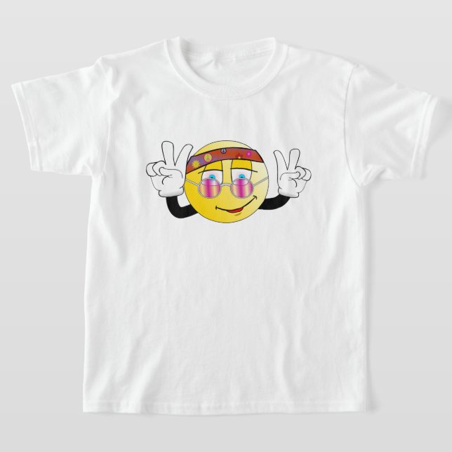 Camiseta de diseño de paz de Emoji retro divertida (Distribución)