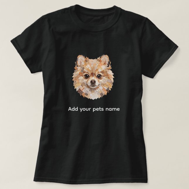 Camiseta de diseño de perro Pomerania (Diseño del anverso)
