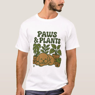 Camiseta de diseño de perro y jardín Paws and Plan