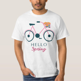 Camiseta de diseño de primavera floral en biciclet