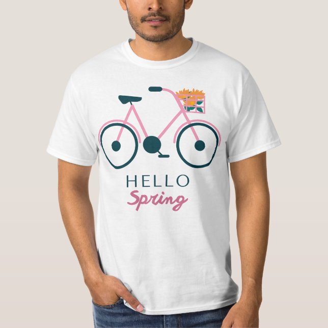 Camiseta de diseño de primavera floral en biciclet (Anverso)