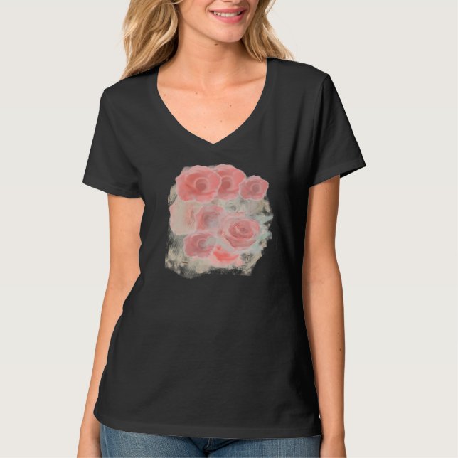 Camiseta de diseño de Rosa de época para mujeres (Anverso)