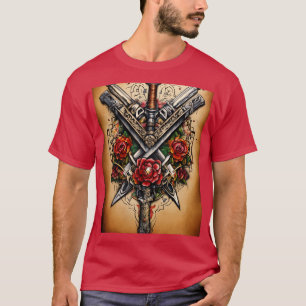 Camiseta de diseño de tatuaje de armas
