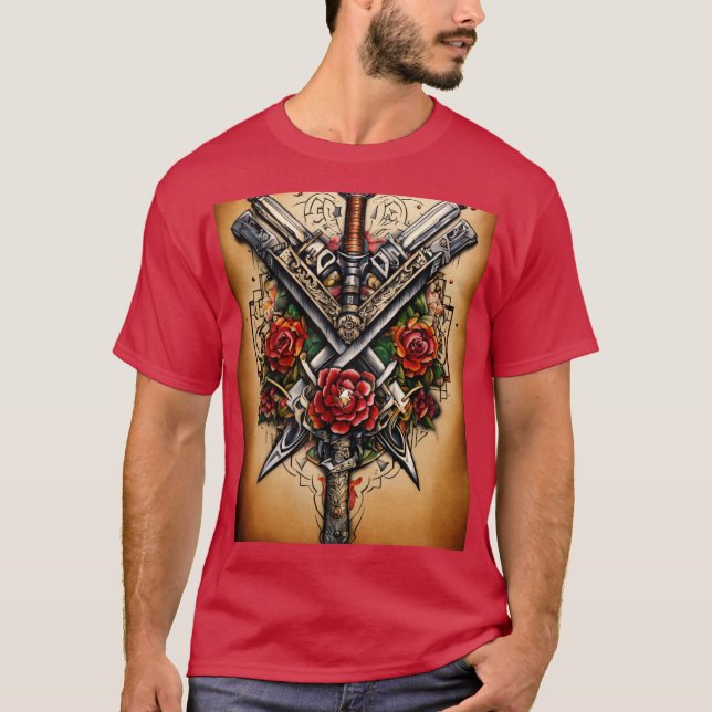 Camiseta de diseño de tatuaje de armas (Anverso)
