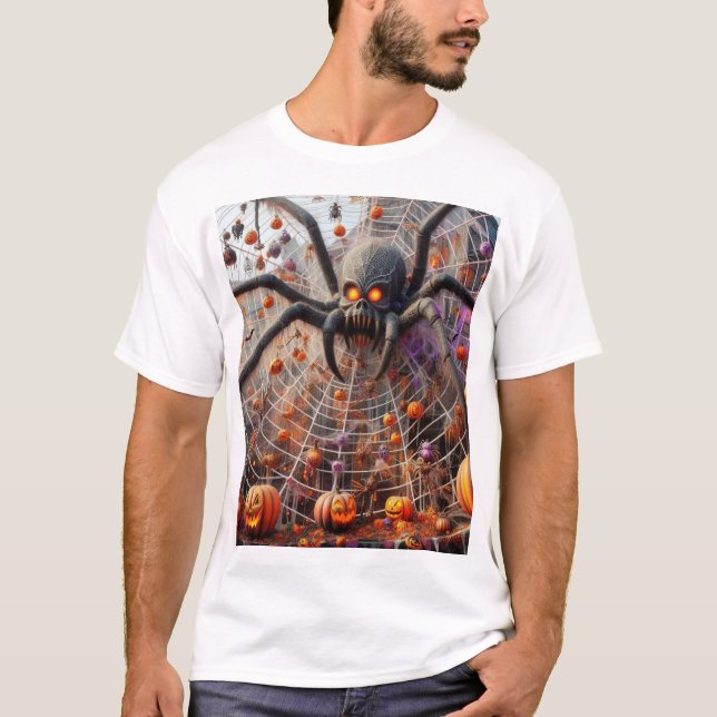 camiseta de diseño de telaraña para Halloween (Anverso)