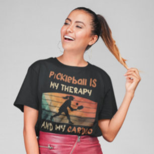 Camiseta de diseño de terapia y cardio de pickleba