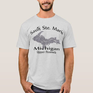 Camiseta de diseño del mapa Sault Ste Marie Michi