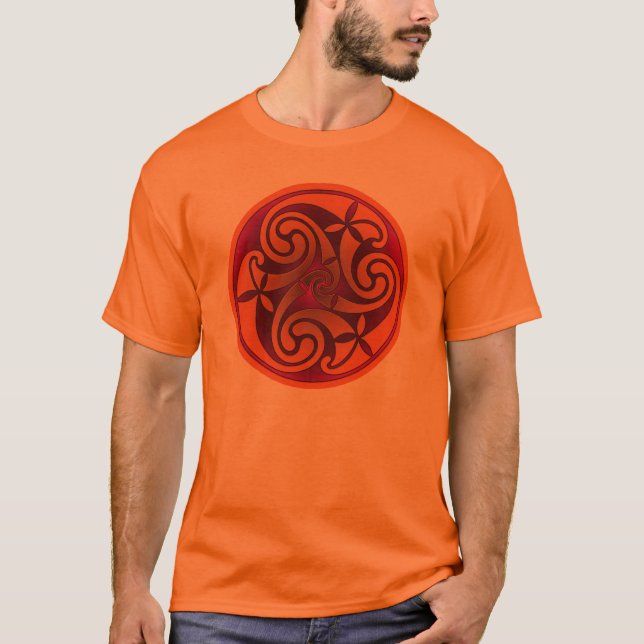 Camiseta de diseño espiral de arte celta (Anverso)