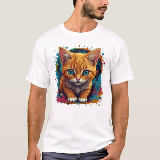 Camiseta de diseño estético de gato negro adorable
