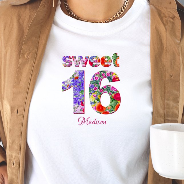 Camiseta de diseño floral de fiesta de 16 años dul (Subido por el creador)