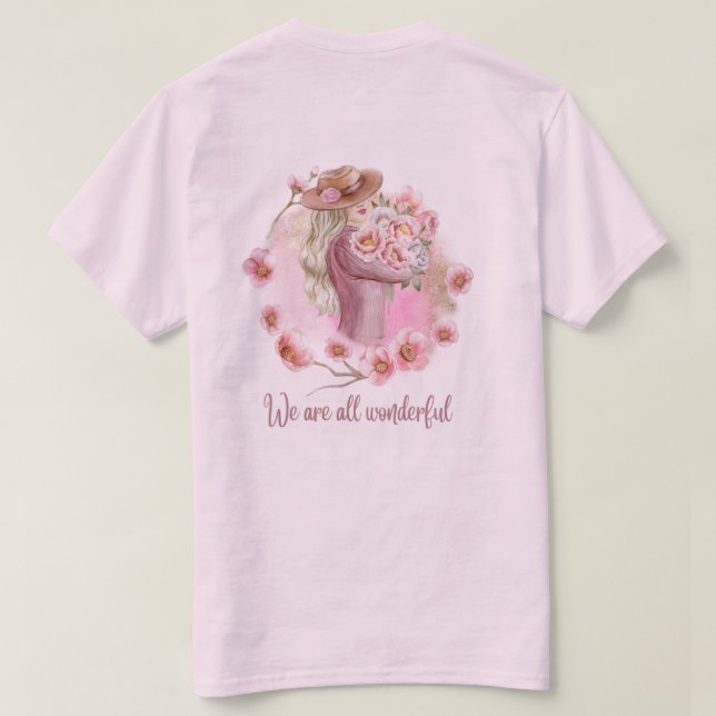 Camiseta de diseño floral para niñas (Reverso del diseño)