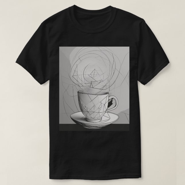 Camiseta de diseño geométrico para adictos al café (Diseño del anverso)