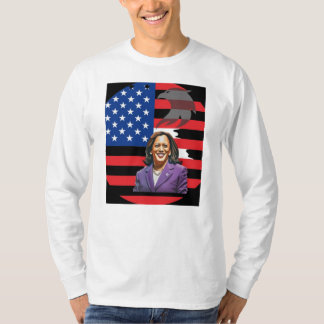 Camiseta de diseño kamala con bandera estadouniden