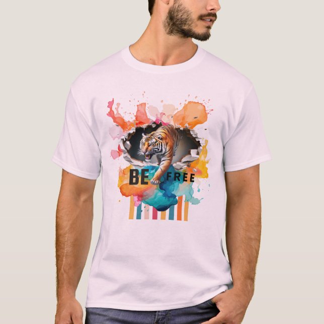Camiseta de diseño libre de tigre (Anverso)