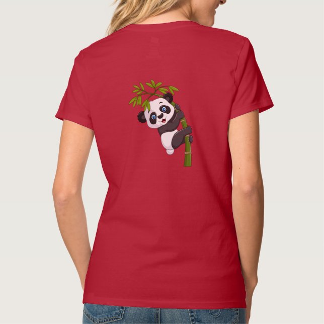 Camiseta de diseño lindo de panda (Reverso)