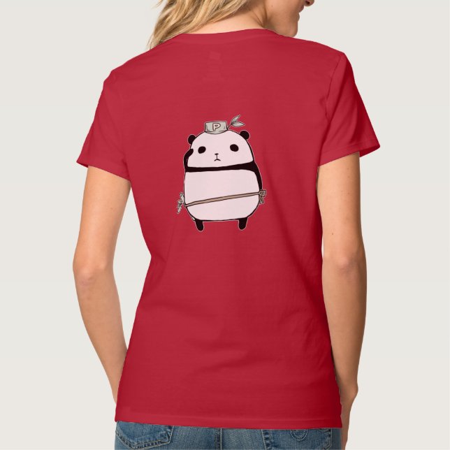 Camiseta de diseño lindo de panda (Reverso)