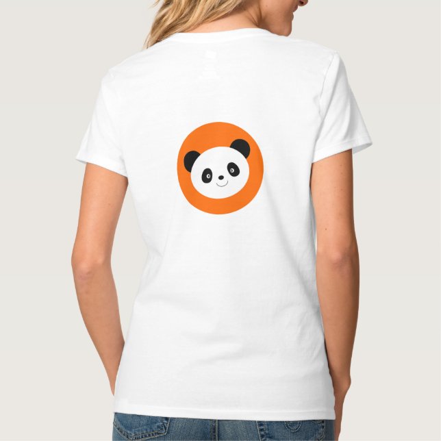 Camiseta de diseño lindo de panda (Reverso)