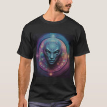 Camiseta de diseño mandala alienígena