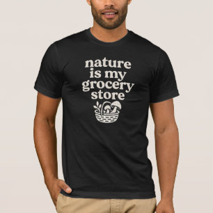 Camiseta de diseño orgánico de la tienda de comest
