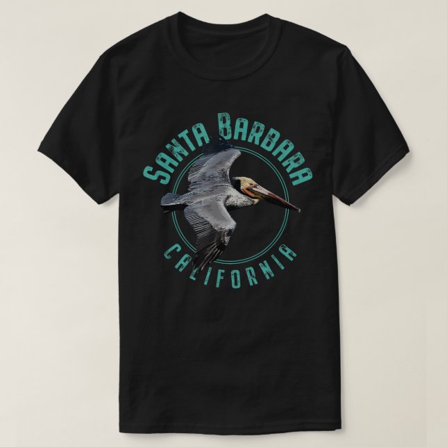 Camiseta de diseño Pelican de Santa Barbara Califo (Diseño del anverso)