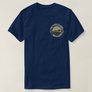 Camiseta de diseño redondo de jabalí y camo