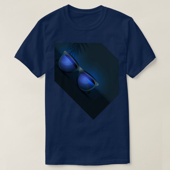 Camiseta de diseño retro de gafas azules -moderna  (Diseño del anverso)
