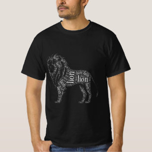 Camiseta de diseño tipográfico de león poderoso