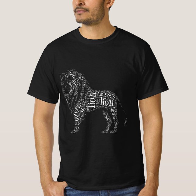 Camiseta de diseño tipográfico de león poderoso (Anverso)