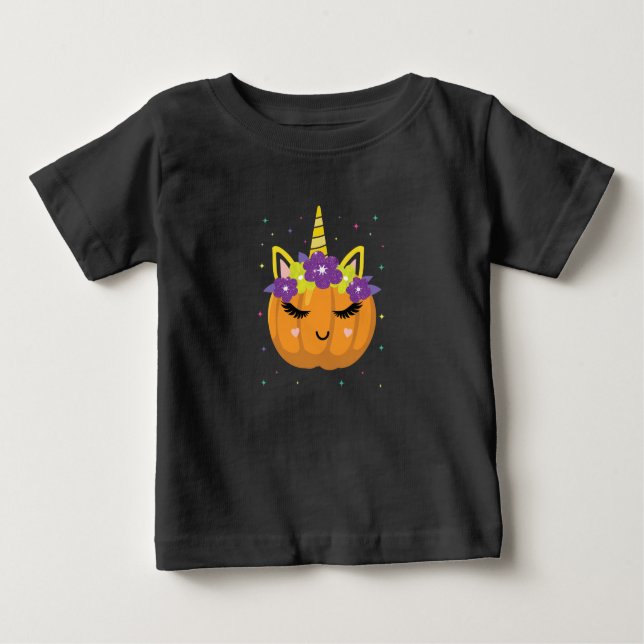 Camiseta de disfraces de calabaza de unicornio par (Anverso)