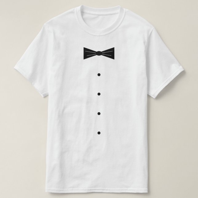 Camiseta de disfraz de fumador con pajarita negra  (Diseño del anverso)