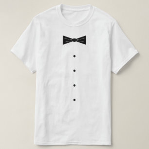 Camiseta de disfraz de Smoking con pajarita negra 