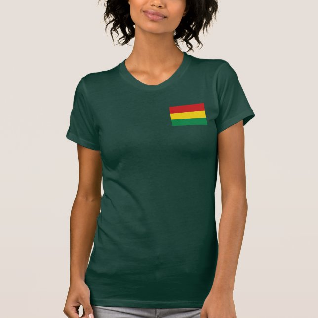 Camiseta de DK de la bandera y del mapa de Bolivia (Anverso)