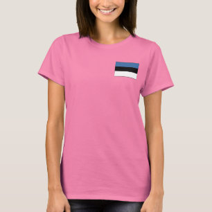 Camiseta de DK de la bandera y del mapa de Estonia